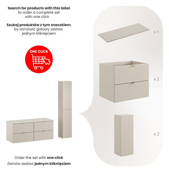Comad Set kúpeľňového nábytku Dalia Cashmere 120 kašmír mat