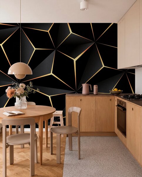 Tapety Čierne a zlaté fazety, 3D fototapety, u72104 : Uwalls.sk