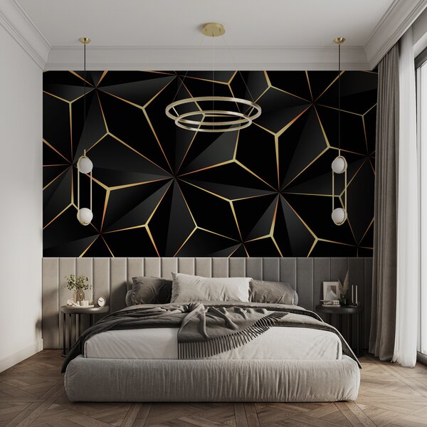 Tapety Čierne a zlaté fazety, 3D fototapety, u72104 : Uwalls.sk