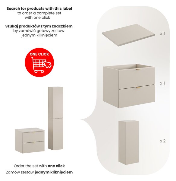 Comad Set kúpeľňového nábytku Dalia Cashmere 60 kašmír mat