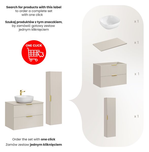 Comad Set kúpeľňového nábytku Adel Cashmere 80 kašmír mat
