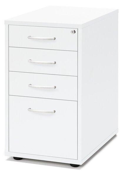 Kancelársky kontajner FLEXUS, 4 zásuvky, 720x400x600 mm, biely