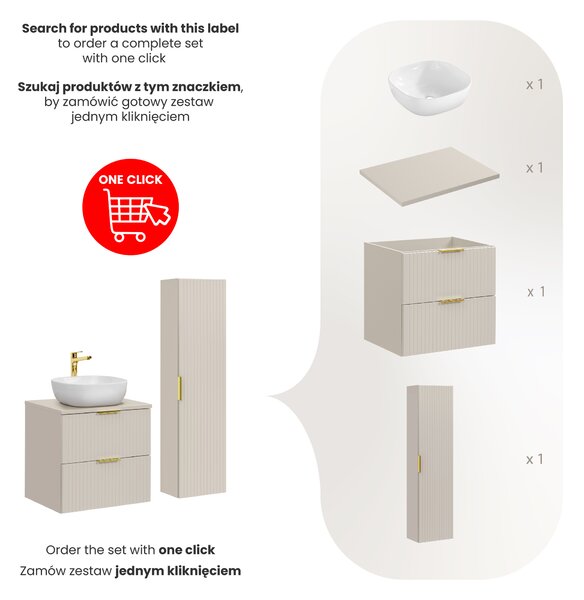 Comad Set kúpeľňového nábytku Adel Cashmere 60 kašmír mat
