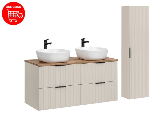 Comad Set kúpeľňového nábytku Adel Cashmere 120 dub wotan/kašmír mat