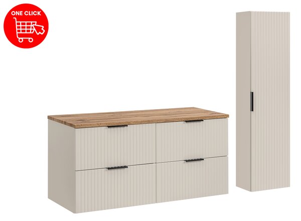 Comad Set kúpeľňového nábytku Adel Cashmere 120 dub wotan/kašmír mat