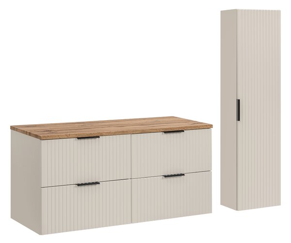 Comad Set kúpeľňového nábytku Adel Cashmere 120 dub wotan/kašmír mat