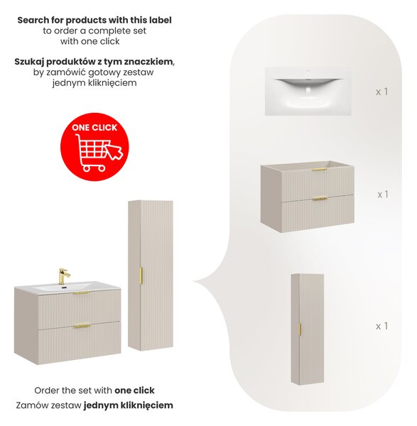 Comad Set kúpeľňového nábytku Adel Cashmere 80 kašmír mat