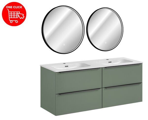 Comad Set kúpeľňového nábytku Sombra Green 140 rákosovo zelená