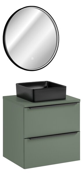 Comad Set kúpeľňového nábytku Sombra Green 60 rákosovo zelená