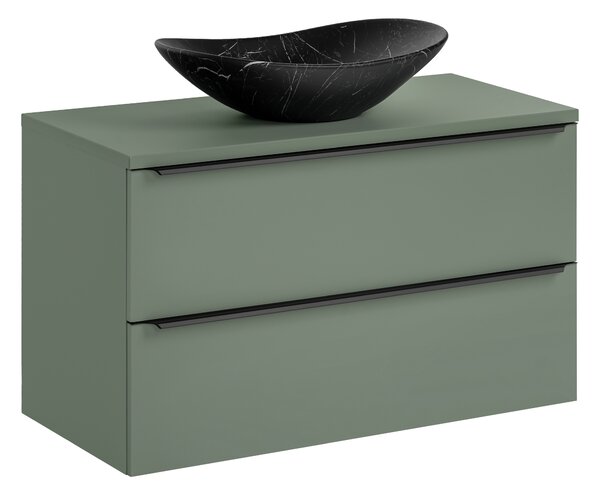 Comad Set kúpeľňového nábytku Sombra Green 100 rákosovo zelená s umývadlom so zásuvkami