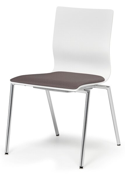 Konferenčná stolička WHISTLER, šedá/biela/chróm
