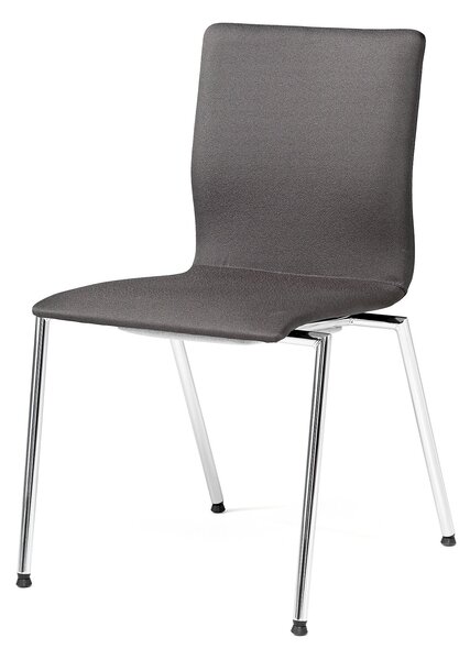 Konferenčná stolička WHISTLER, bez opierok rúk, šedá/chróm