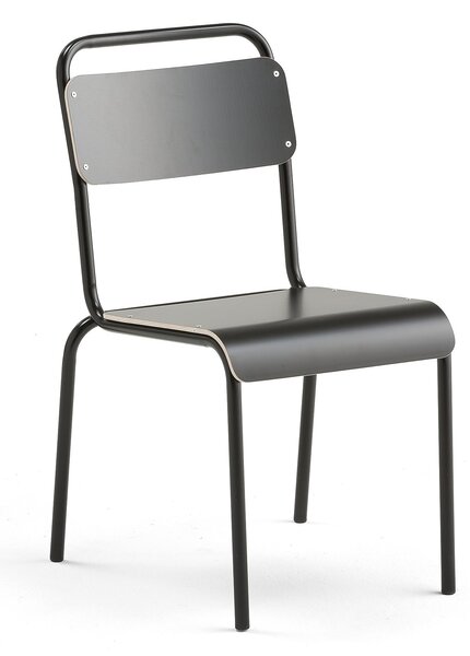 Jedálenská stolička FRISCO, čierny rám, čierny laminát