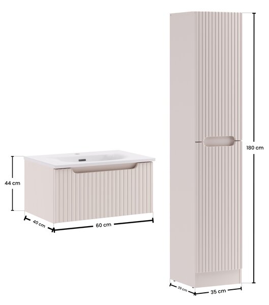 Comad Set kúpeľňového nábytku Nova Cashmere 60 kašmír mat
