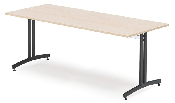 Jedálenský stôl SANNA, 1800x800 mm, breza / čierna