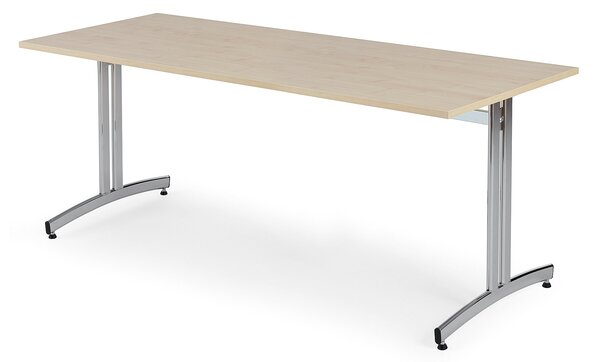 Jedálenský stôl SANNA, 1800x800 mm, breza / chróm