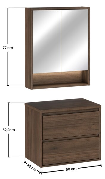 Comad Set kúpeľňového nábytku Viola Villa 60 orech villa