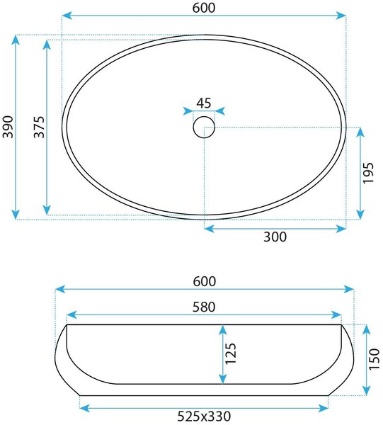 Sada závesná WC misa REA Gustavo Rimless + umývadlo na dosku Maya