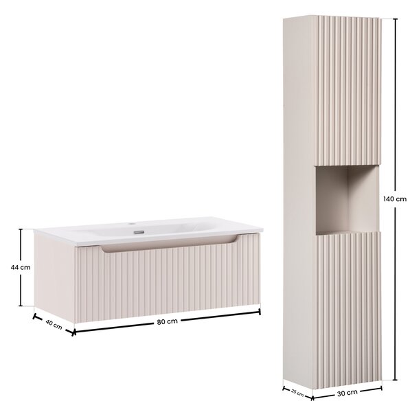 Comad Set kúpeľňového nábytku Nova Cashmere 80 kašmír mat