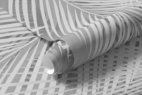Tapety Strieborný palmový záves, Fototapety s lesom, Fototapety tropické, u48556v7 : Uwalls.sk