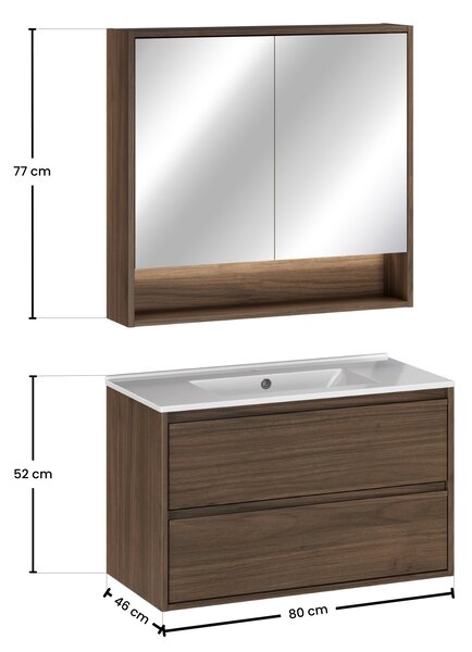 Comad Set kúpeľňového nábytku Viola Villa 80 orech villa