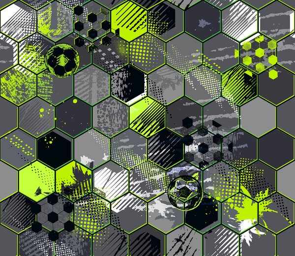 Tapety Futbal v neónových hexagónoch, Fototapety abstraktné, u72779 : Uwalls.sk