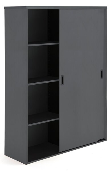 Kancelárska skriňa s posuvnými dverami MODULUS XL, 1600x1200 mm, čierna