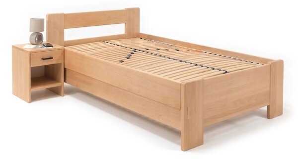 Zvýšená úložná posteľ s roštom MIVA, 120x200, masív buk