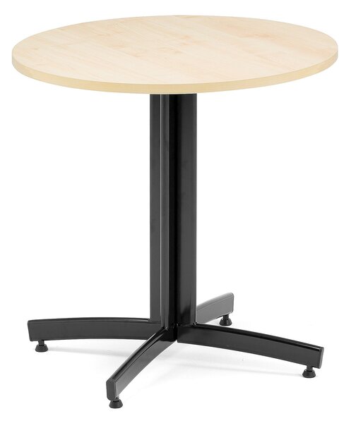 Jedálenský stôl SANNA, okrúhly Ø 700 x V 720 mm, breza / čierna