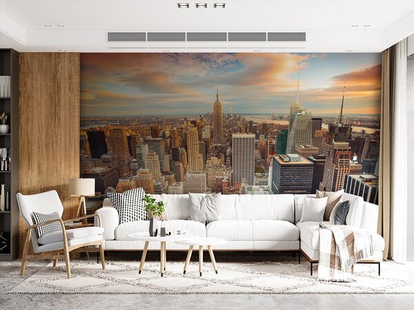Tapety Letecký pohľad na západ slnka v New Yorku, Fototapety mestá, u80529 : Uwalls.sk