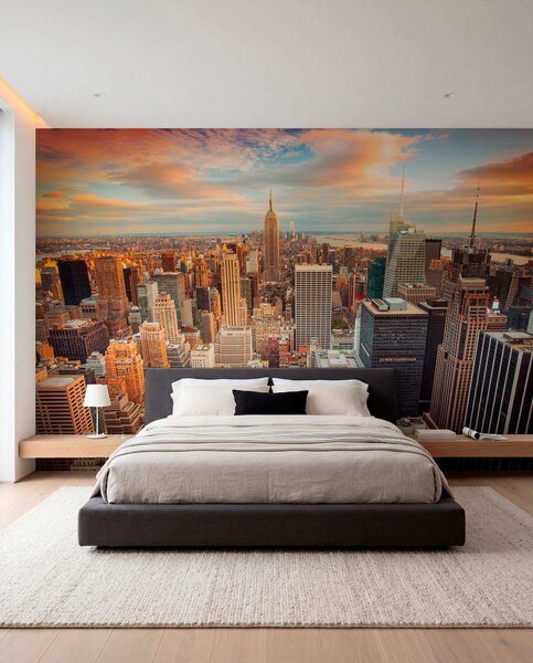 Tapety Letecký pohľad na západ slnka v New Yorku, Fototapety mestá, u80529 : Uwalls.sk