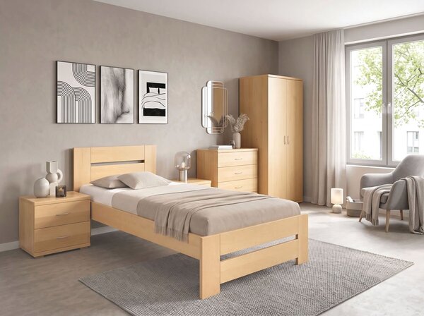 Drevená posteľ s roštom Berni, 80x200, 90x200, masív buk