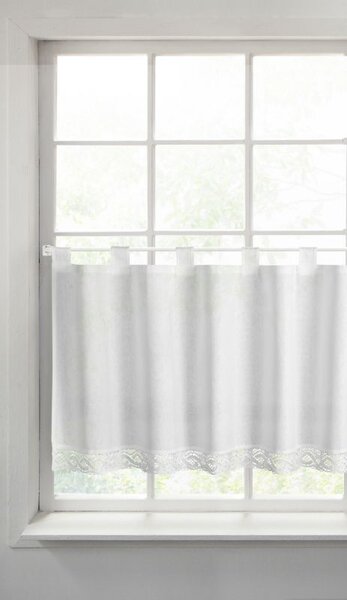Biela záclona na uškách VINCE 150x60 cm