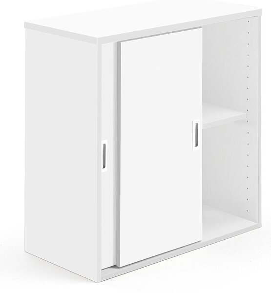 Kancelárska skriňa s posuvnými dverami MODULUS, 800x800 mm, biela