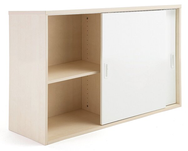 Kancelárska skriňa s posuvnými dverami MODULUS XL, 800x1200 mm, breza / biela