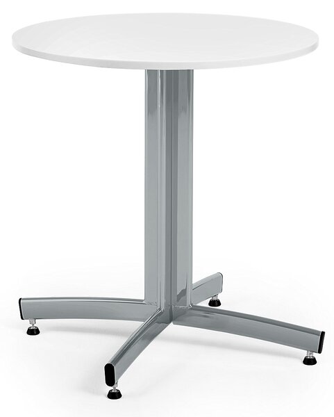 Jedálenský stôl SANNA, okrúhly, Ø 700 x V 720 mm, biela / šedá