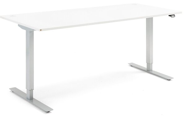 Výškovo nastaviteľný stôl FLEXUS, rovný, 1800x800 mm, biela