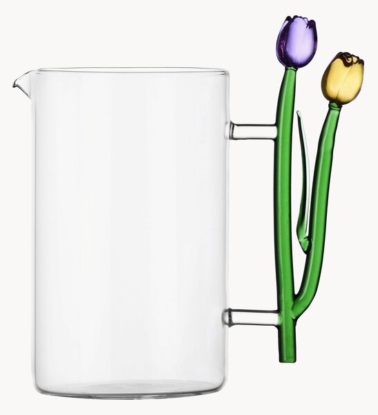 Ručne vyrobený džbán z borosilikátového skla Botanica, 1,4 l
