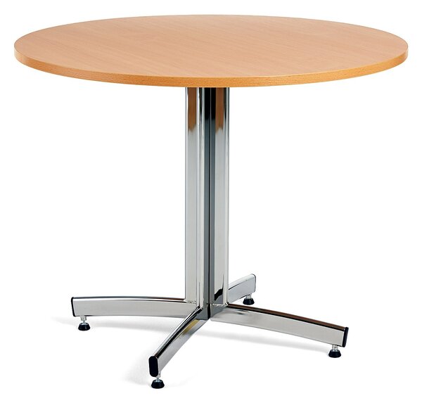 Jedálenský stôl SANNA, okrúhly Ø 900 x V 720 mm, buk / chróm