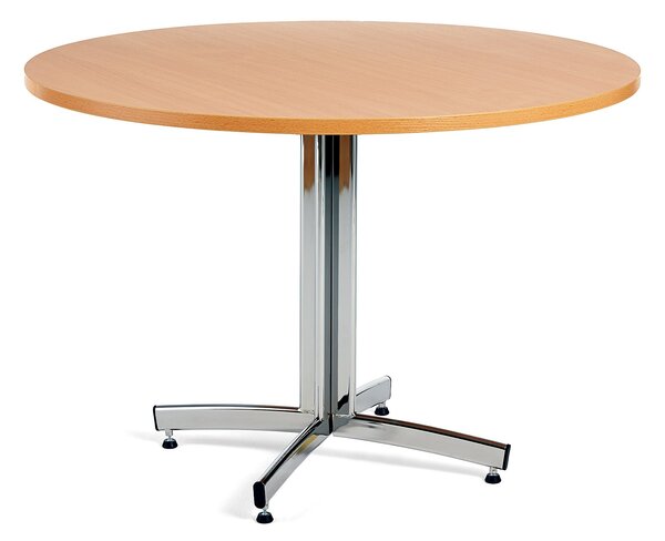 Jedálenský stôl SANNA, okrúhly Ø 1100 x V 720 mm, buk / chróm
