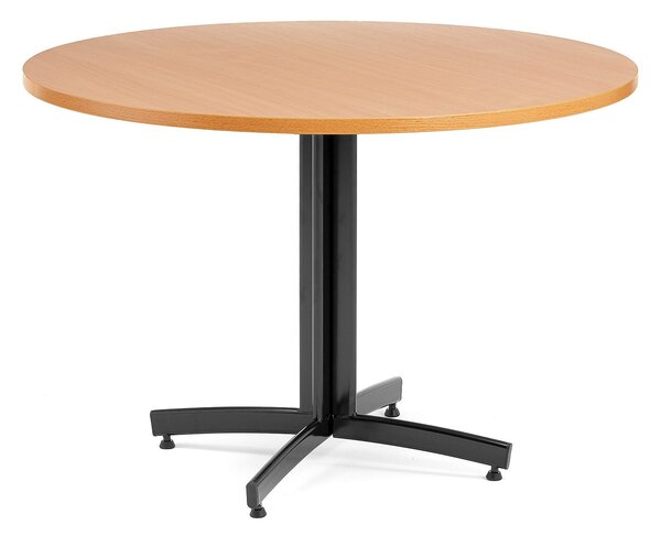 Jedálenský stôl SANNA, okrúhly Ø 1100 x V 720 mm, buk / čierna