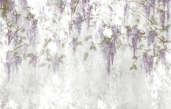 Tapety Závesné trendy grunge konáre s fialovými kvetmi, Fototapety s kvetmi, u73816 : Uwalls.sk
