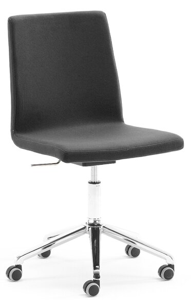 Konferenčná stolička PERRY, s aktívnym sedadlom, tmavošedé čalúnenie