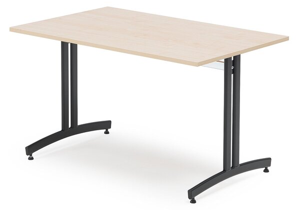 Jedálenský stôl SANNA, 1200x800 mm, breza / čierna