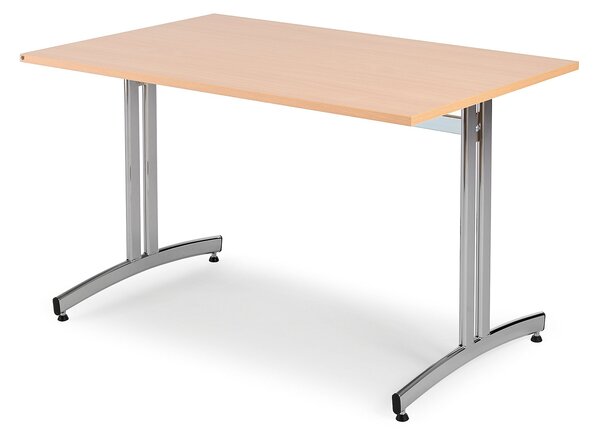 Jedálenský stôl SANNA, 1200x800 mm, buk / chróm