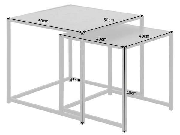 Sada odkladacích stolíkov Maille 50 cm čierny jaseň