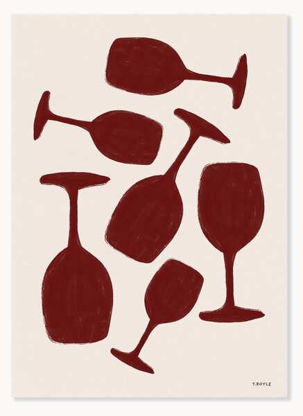 Plagát Tara Royle - Abstract Wine Glasses