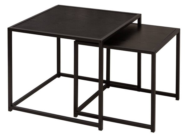 Sada odkladacích stolíkov Maille 50 cm čierny jaseň