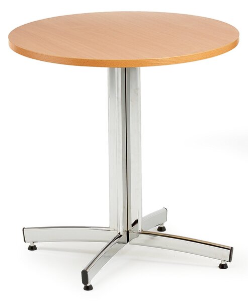 Jedálenský stôl SANNA, okrúhly Ø 700 x V 720 mm, buk / chróm