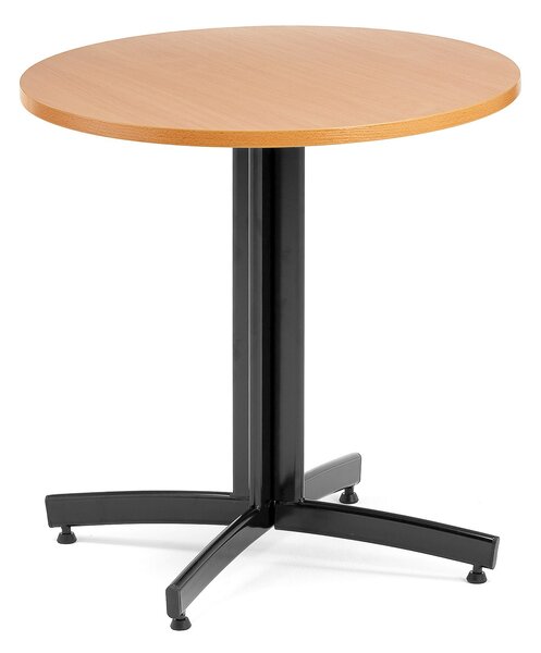Jedálenský stôl SANNA, okrúhly Ø 700 x V 720 mm, buk / čierna